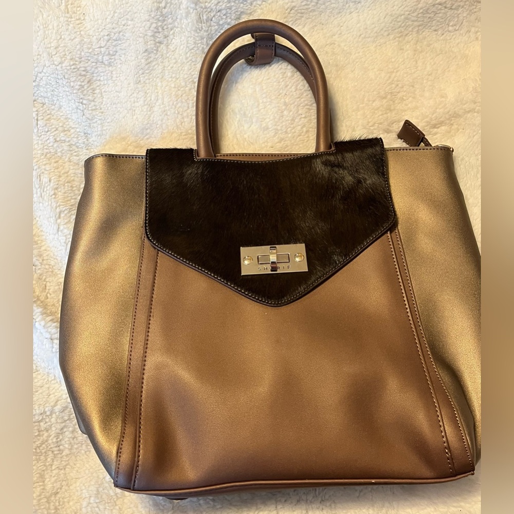 Sharif Brown and Gold Satchel